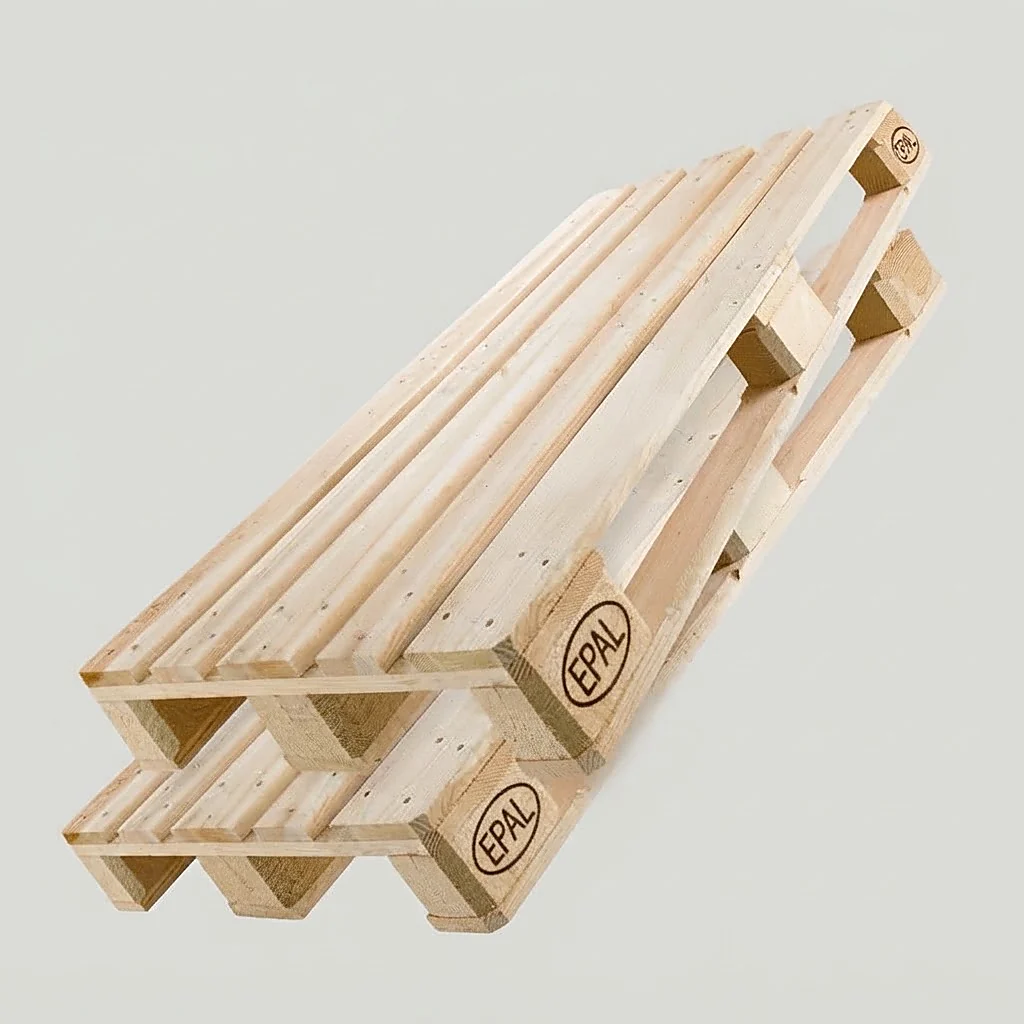 Palettes en bois 800x600x120 NIMP15 empilées